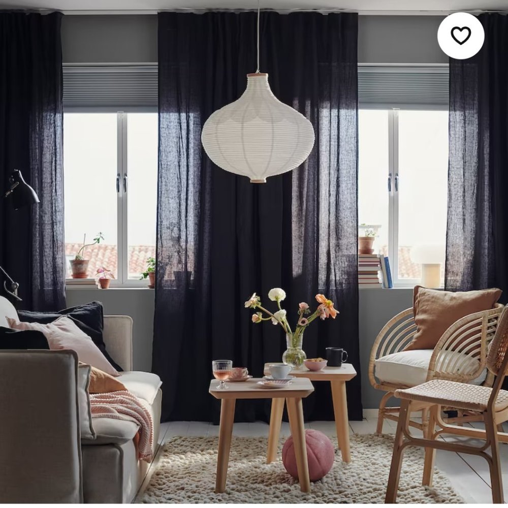 IKEA Dytag Linen curtains (2 panels)
